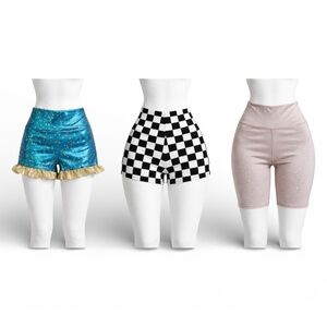 BRAND NEW 3 Pcs Coquetry Clothing & Ping Ping Etsy handmade biker shorts SIZE XS